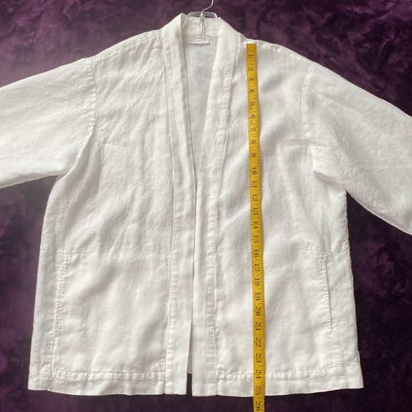 Linen jacket without fastening with pockets size L no tag - Picture 8 of 10